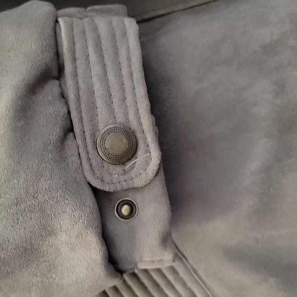 St. John’s Bay 3X Faux Suede Winter Coat With Faux Fur Hood Taupe Gray Parka - Picture 7 of 14